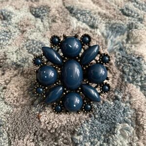Elegant Blue Statement Stretchable Ring